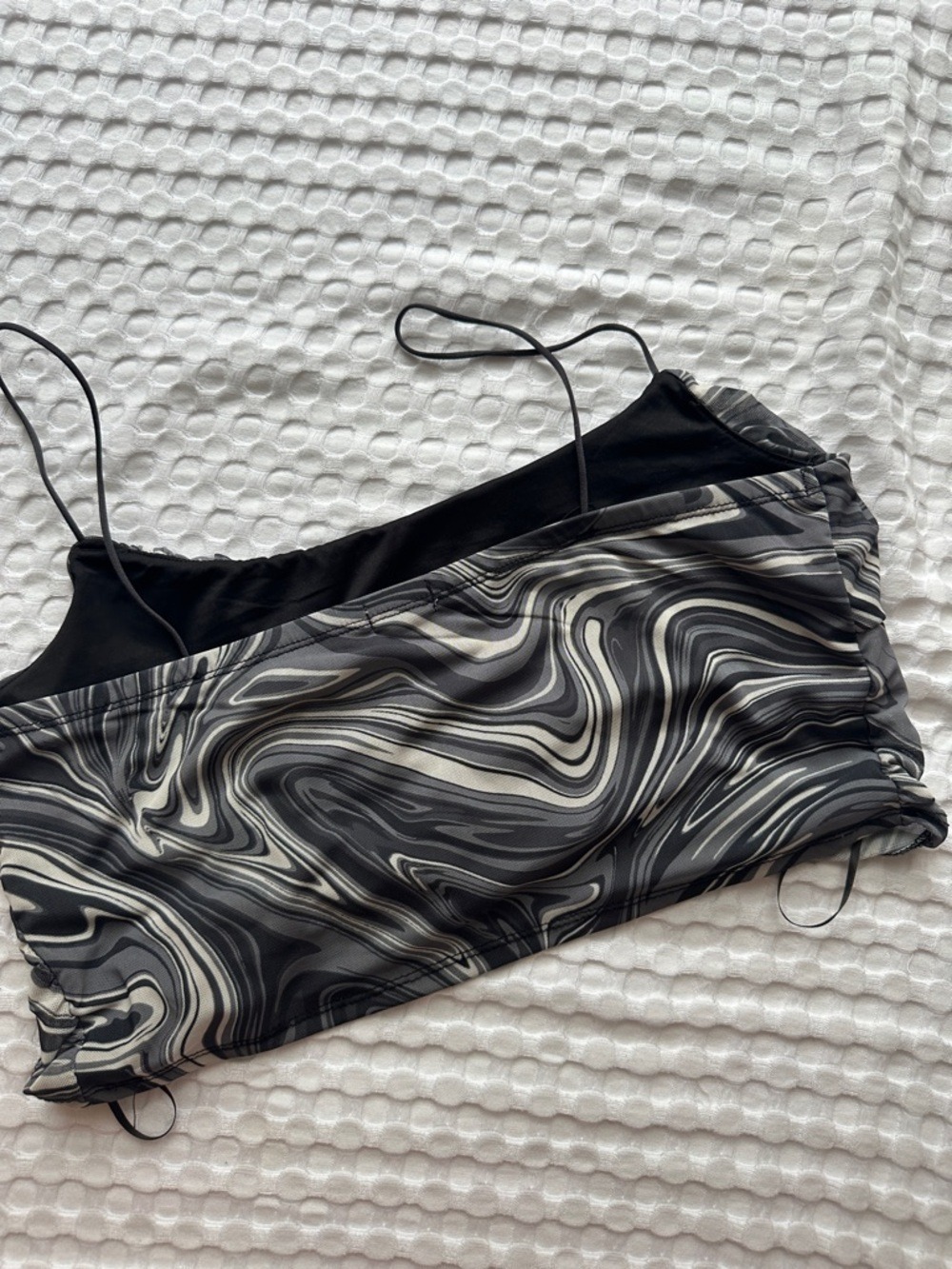 Garage Swirl Corset Style Mesh Crop Top - Picture 4 of 6